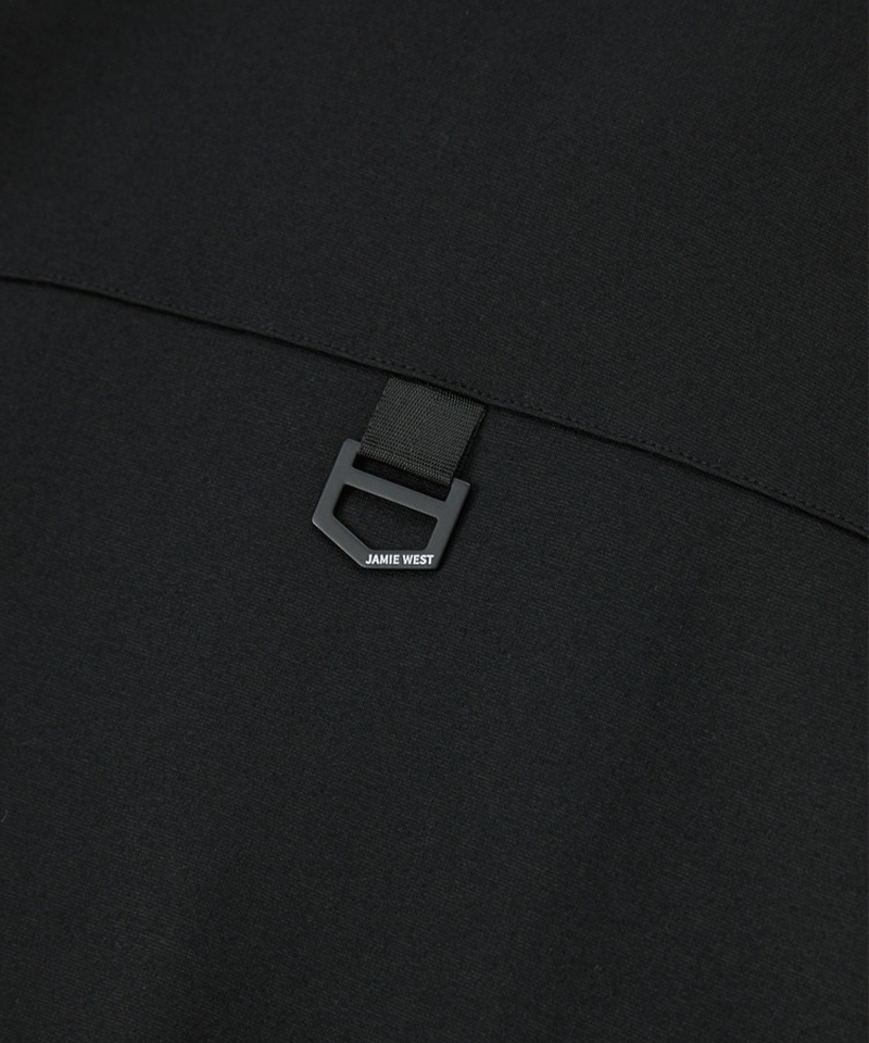 Jamie West Essential Collar Point Half Zip-up Sweatshirts -Black