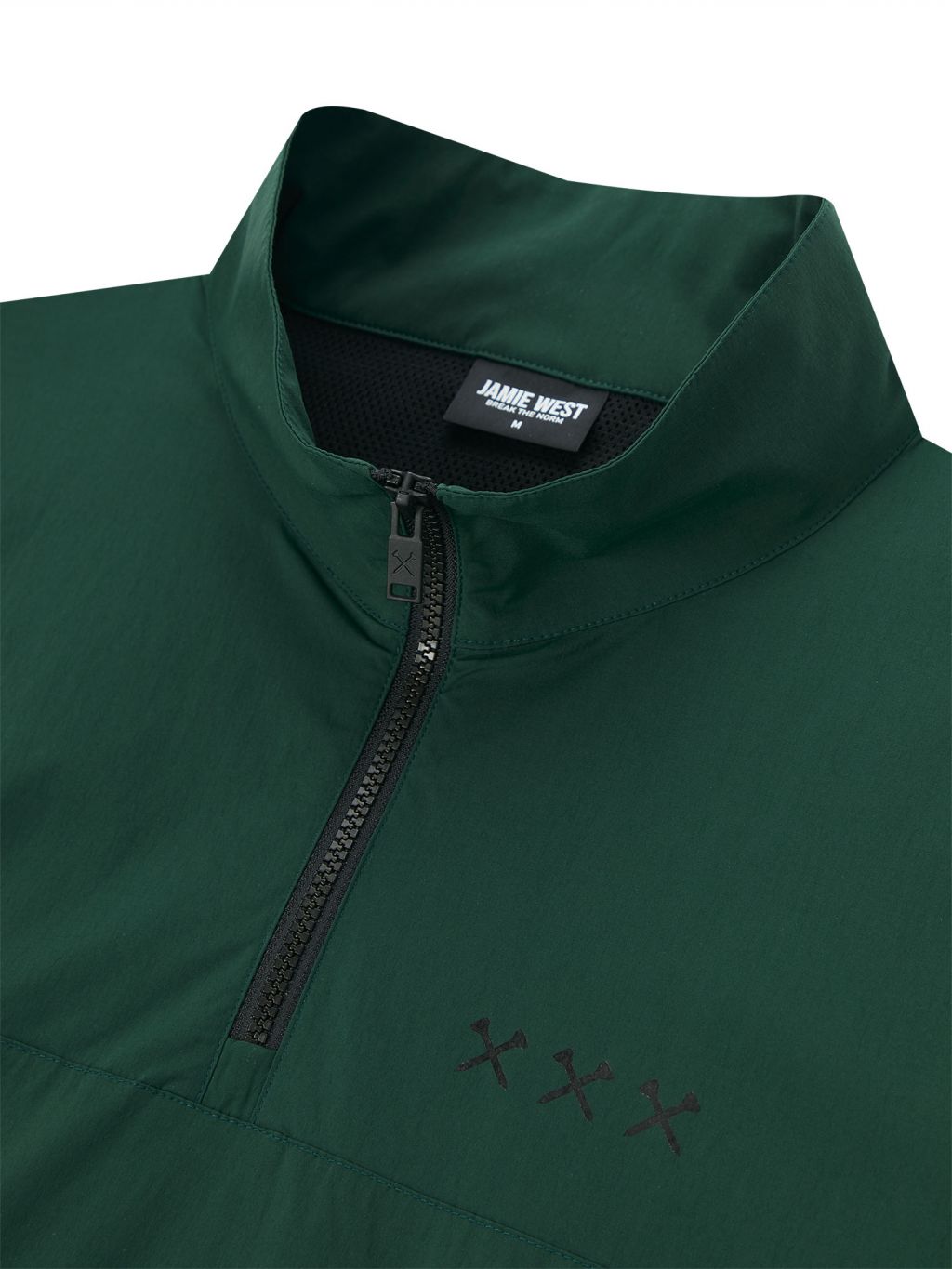 Jamie West Half Zip-up Ventilation Stand Collar P-Shirts - Green