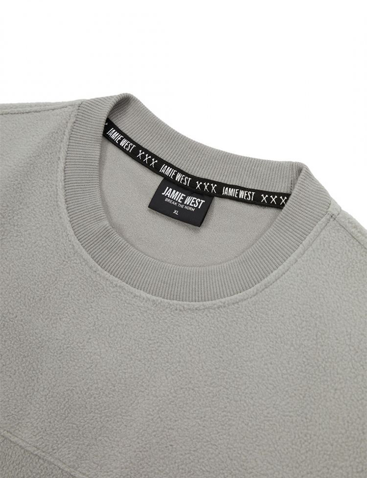 Jamie West Light Fleece Nylon Pocket Pullover - Gray