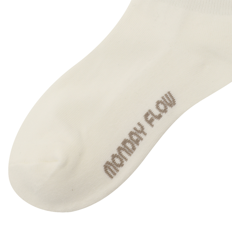 Monday Flow Lettering Socks - White