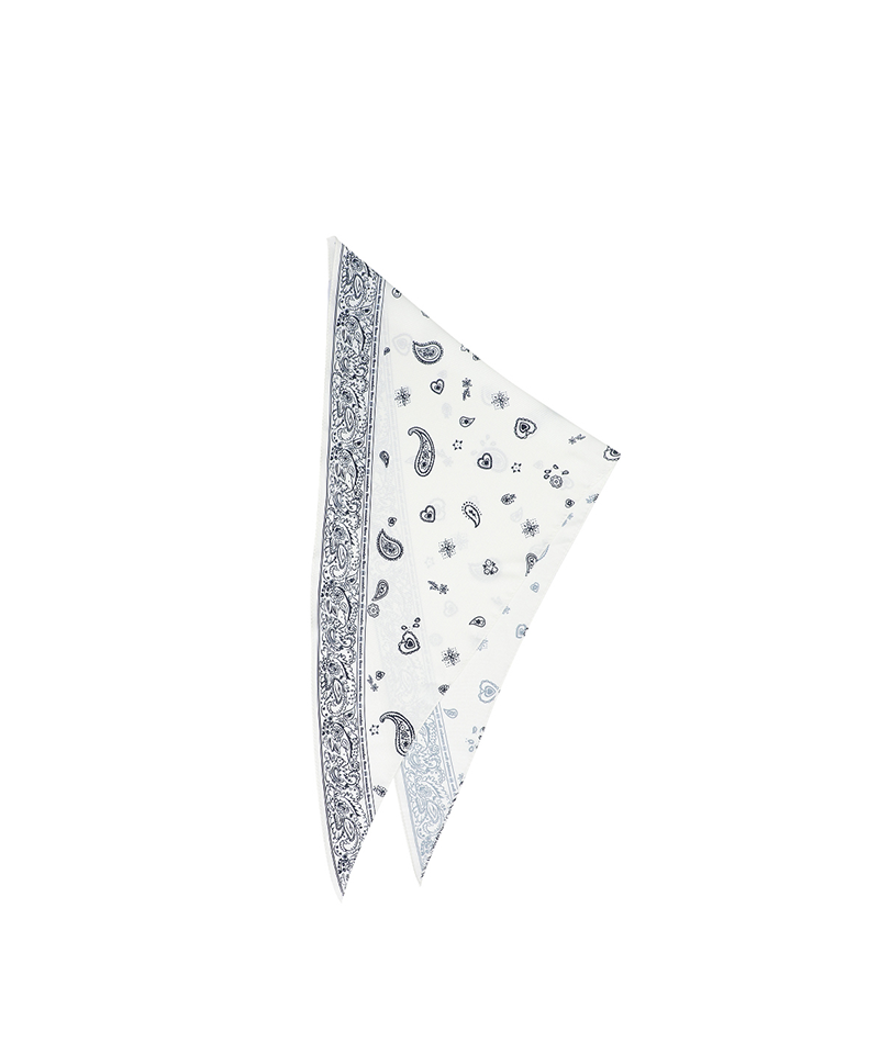 Monday Flow Paisley Triangle Scarf - White