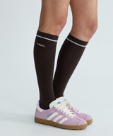 Monday Flow Women's Slim Basic Knee Socks - Brown
