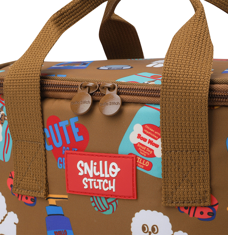 Lunch Cooler Bag Shoulder Strap Dog - Brown