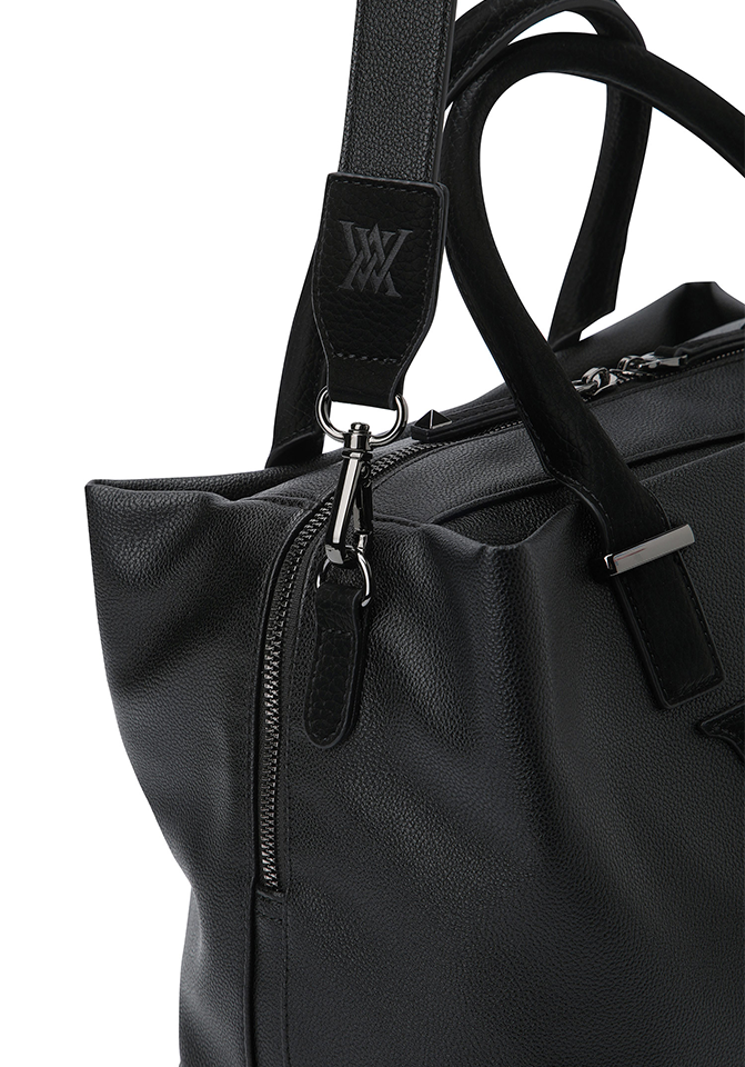 Uni Double Pocket Tote Bag - Black