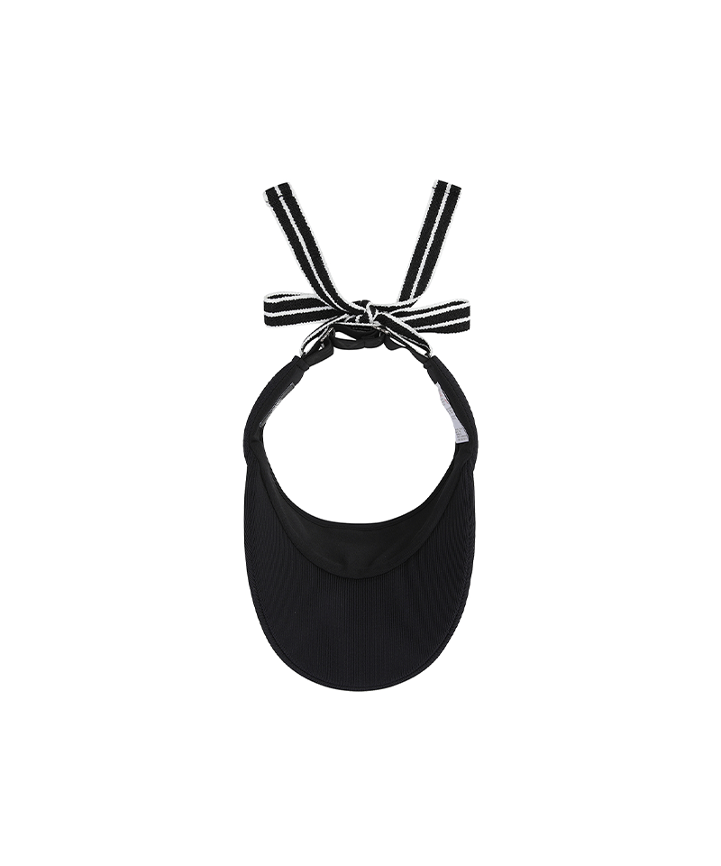 Women's Knit Ribbon Visor - Black
