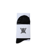 Women's Stripe Logo Middle Socks - Black