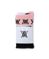 Women's Color Block Knee Socks - Black