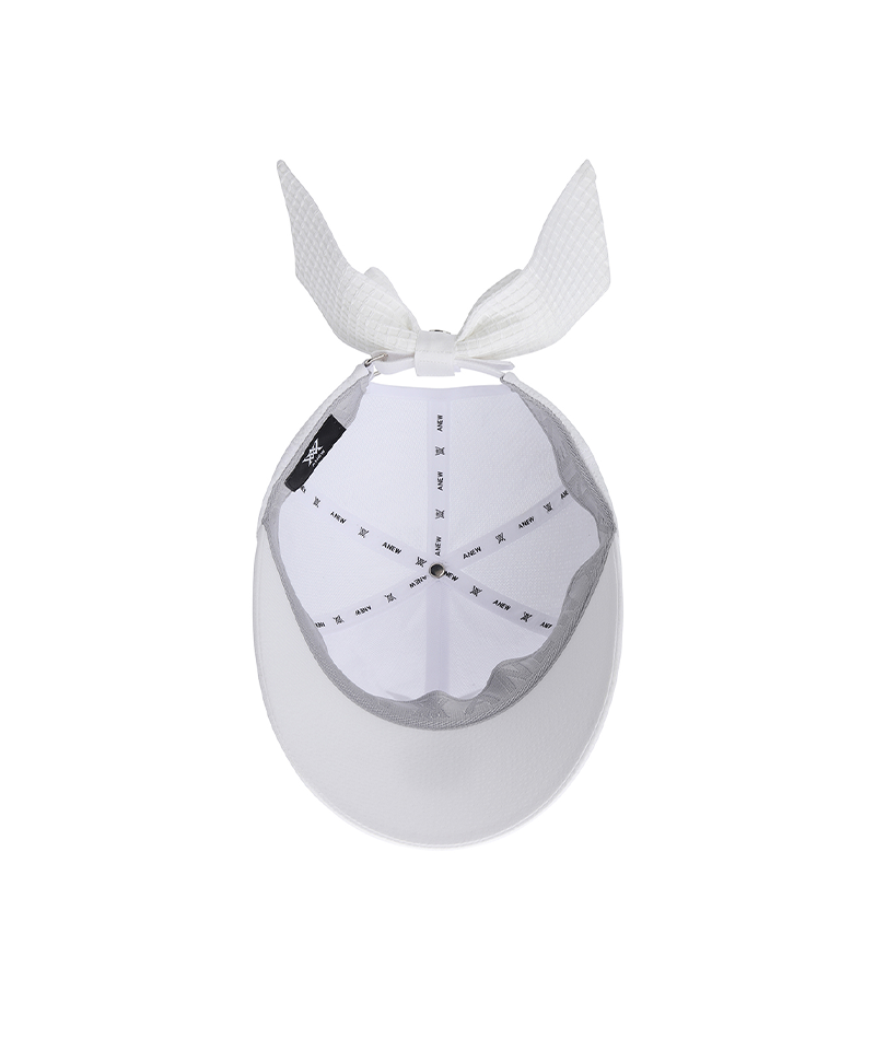 Women's Ribbon Ball Cap - White