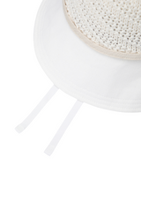 Women's Raffia Mix Bucket Hat - White