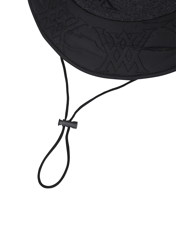 Uni Logo Stitch Padded Bucket Hat - Dark Grey