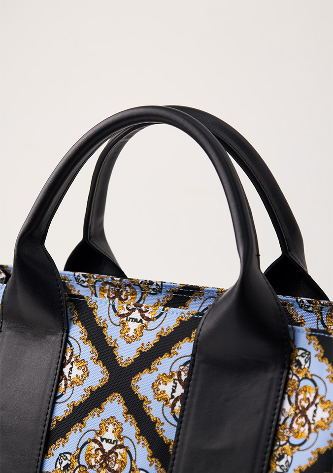 UTAA Midnight Panther Baroque Tote Bag - Sky Blue