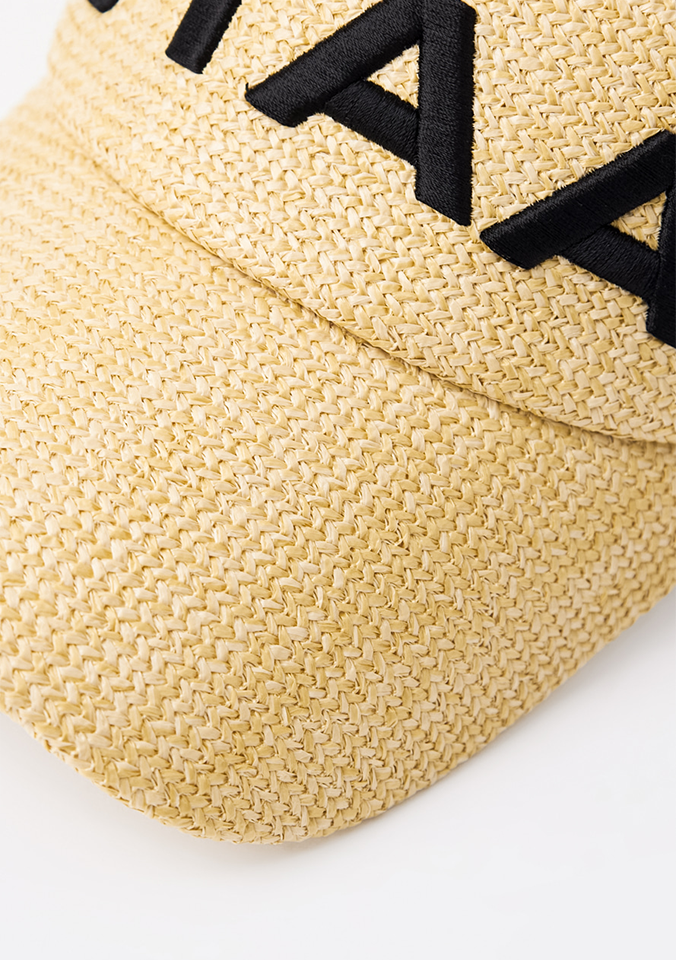 UTAA Logo Raffia Sun Visor - Beige