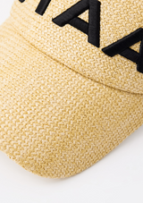 UTAA Logo Raffia Sun Visor - Beige