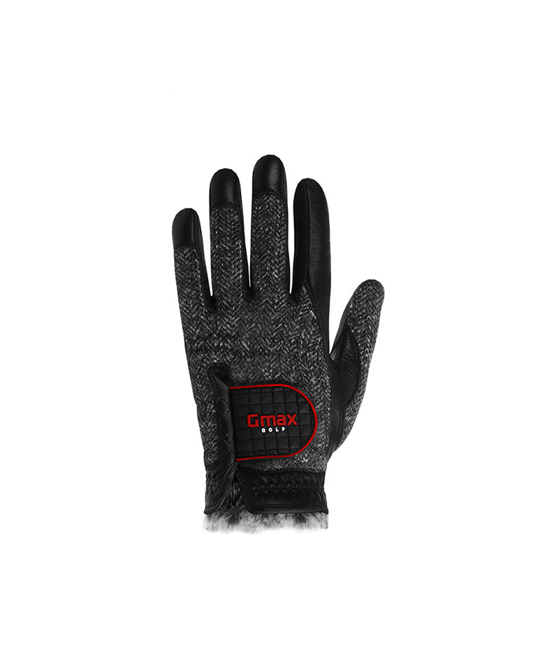 Gmax Sheep Skin Winter Golf Gloves For Men (Both Hands) - Black