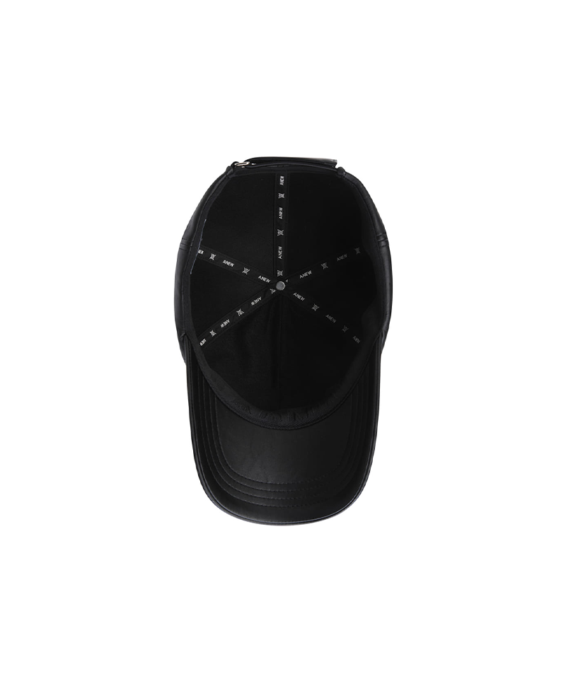 Unisex Leather Like Cap - Black