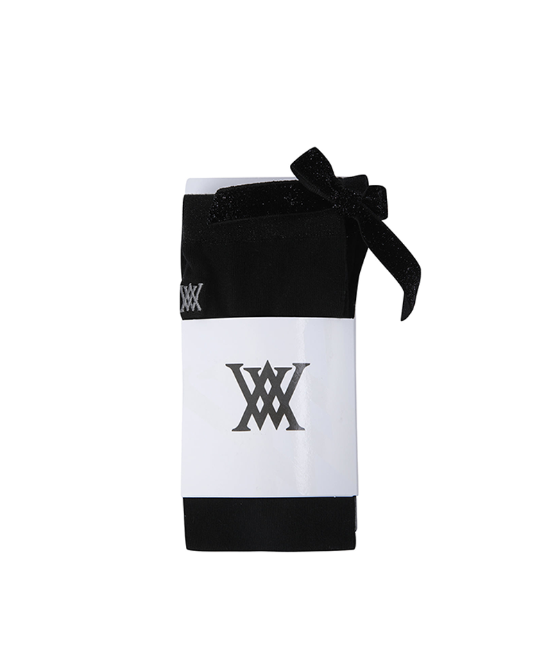 Women's Ribbon Knee Socks - Black