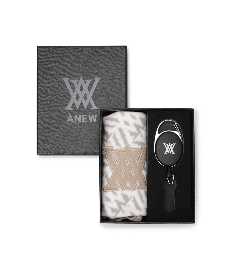 Unisex Logo Pattern Reel Towel - Light Beige