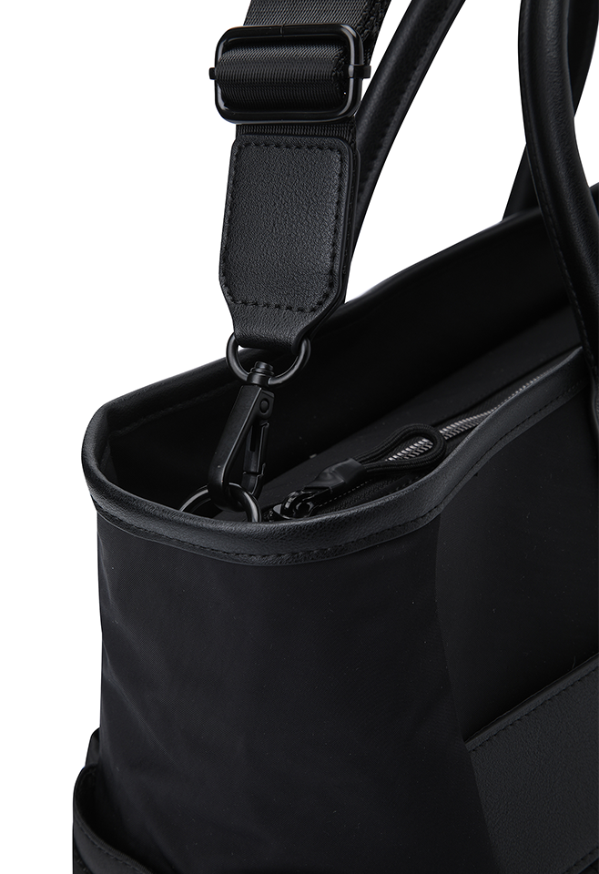 Unisex Big Pocket Tote Bag - Black