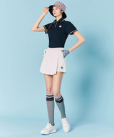 Orange Label Two-Tone Color Blocking Knee Socks - Gray
