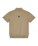 Jamie West Half Zip-up Jersey Collar Point P-Shirts - Beige