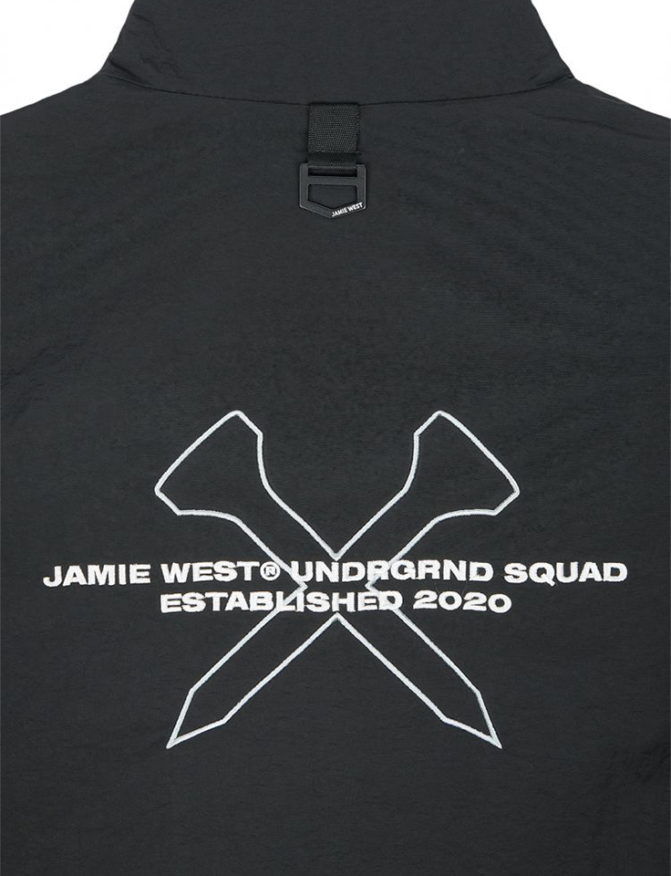 Jamie West Fleece Nylon Reversible Jumper - Black