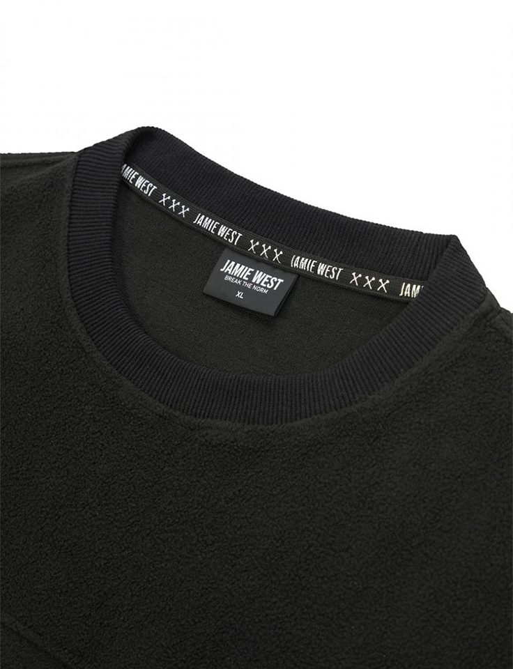 Jamie West Light Fleece Nylon Pocket Pullover - Black