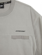 Jamie West Light Fleece Nylon Pocket Pullover - Gray