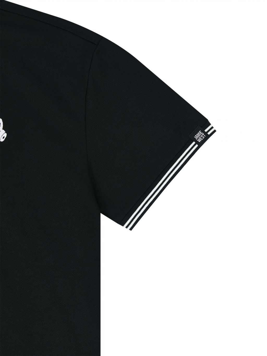 Jamie West Nick Stripe Collar Point Essential P-Shirts - Black