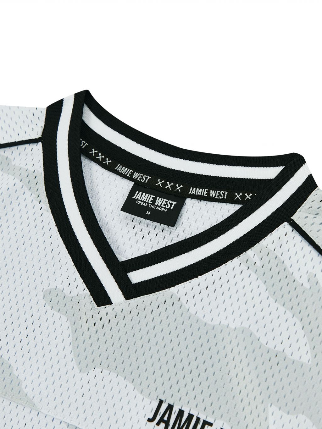 Jamie West No.99 Vneck Mesh Camo T-Shirts - White