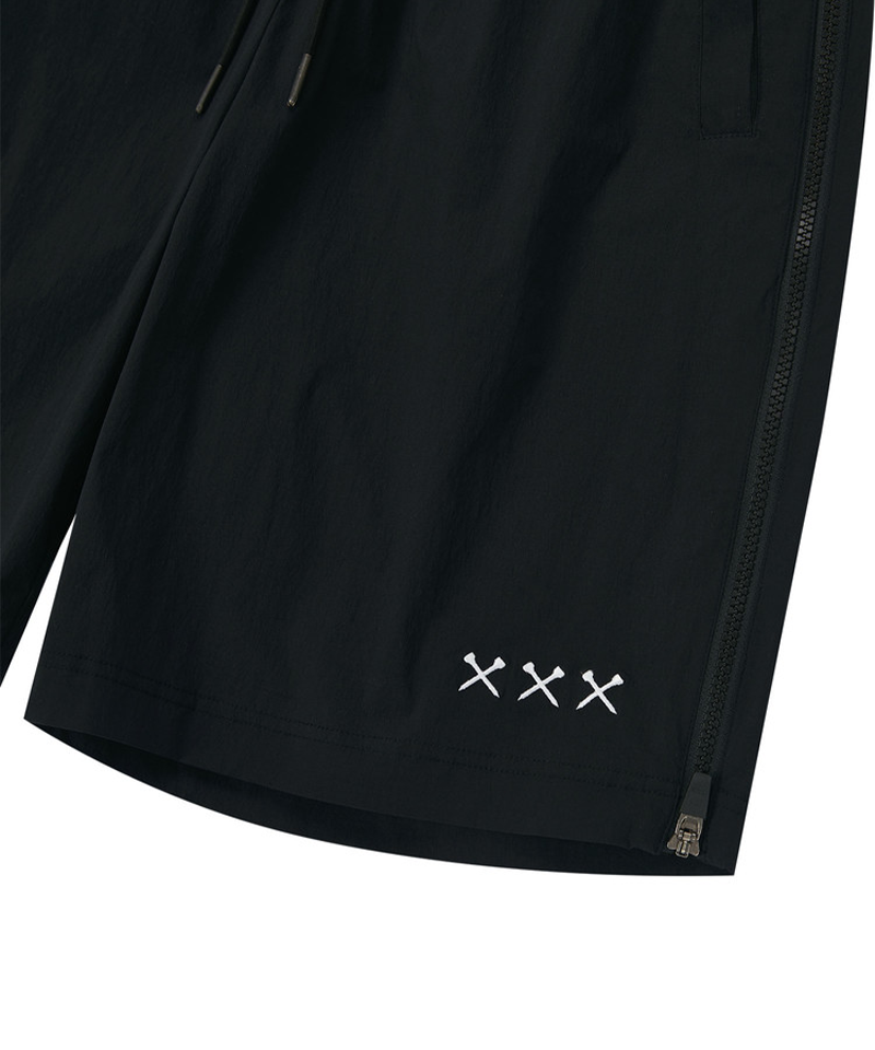 Jamie West Side Ventilation Zip-Up Shorts - Black