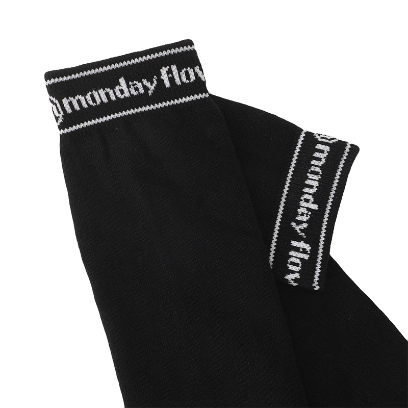 Monday Flow Munple Basic Overknee Socks - Black