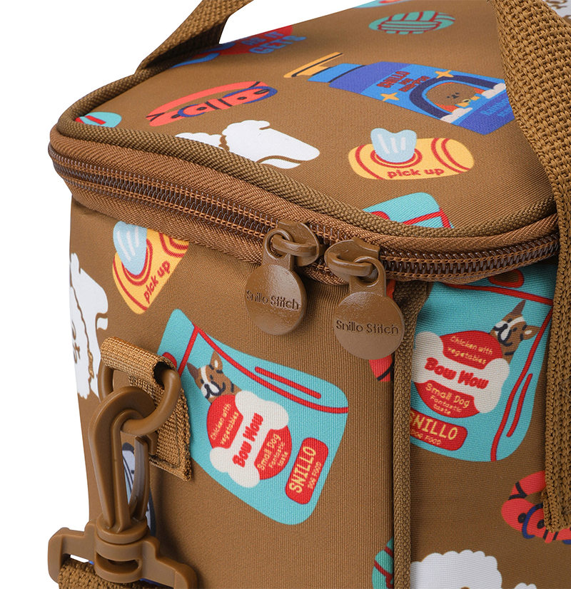 Lunch Cooler Bag Shoulder Strap Dog - Brown