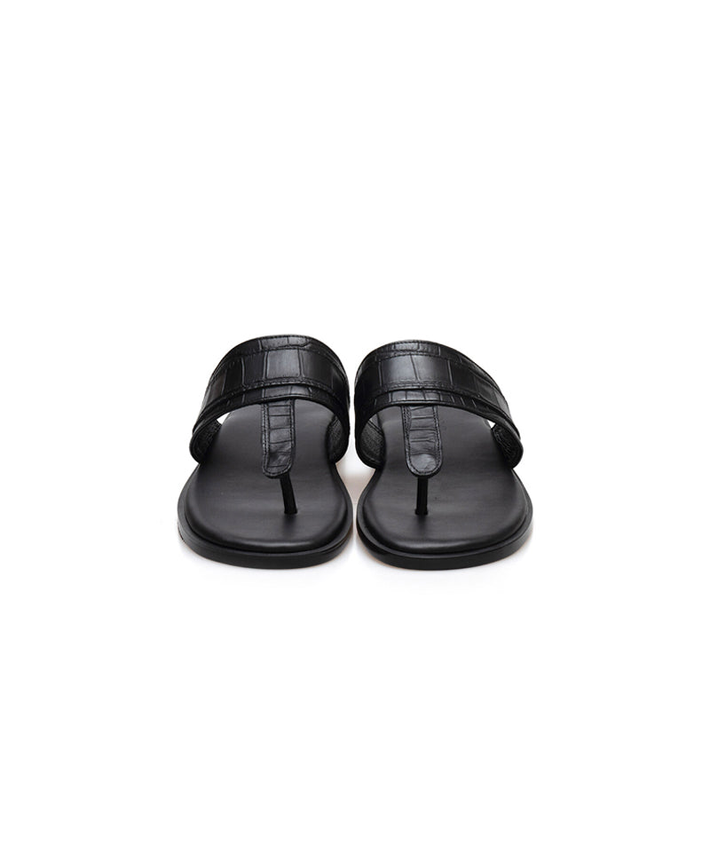 ALL CLASSIC Tobe Flip Flop - Black Croco