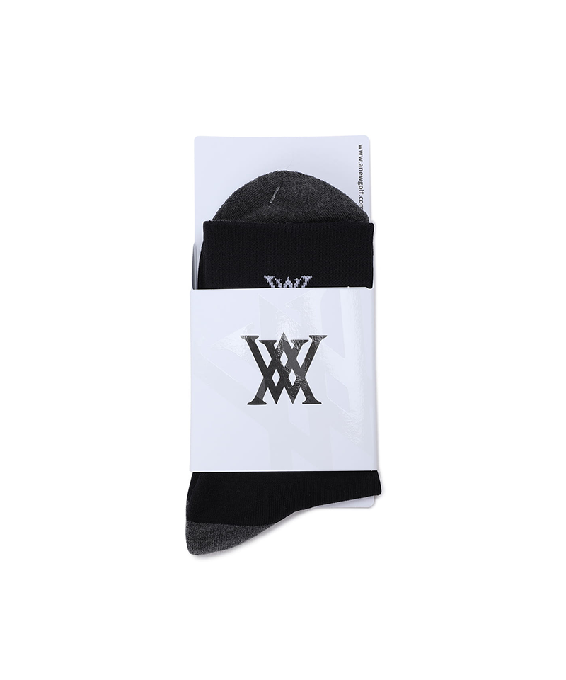 Women's Two Way Middle Socks - Black