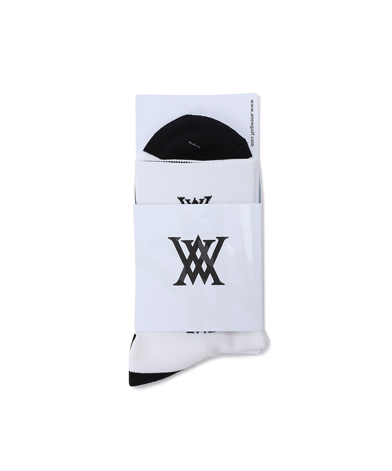 Women's Two Way Middle Socks - White