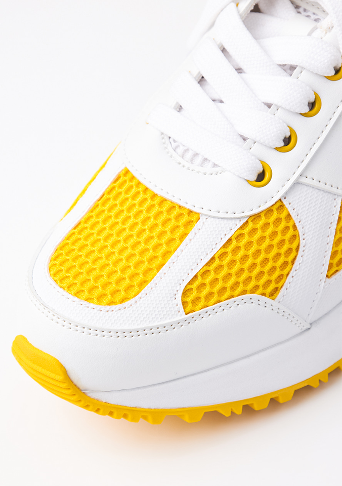 UTAA Women's Mesh Mix Platform Spikeless Golf Shoes - Yellow
