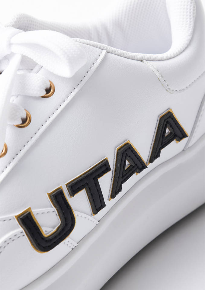 UTAA Women's Gilt Bold Logo Platform Sneakers - White