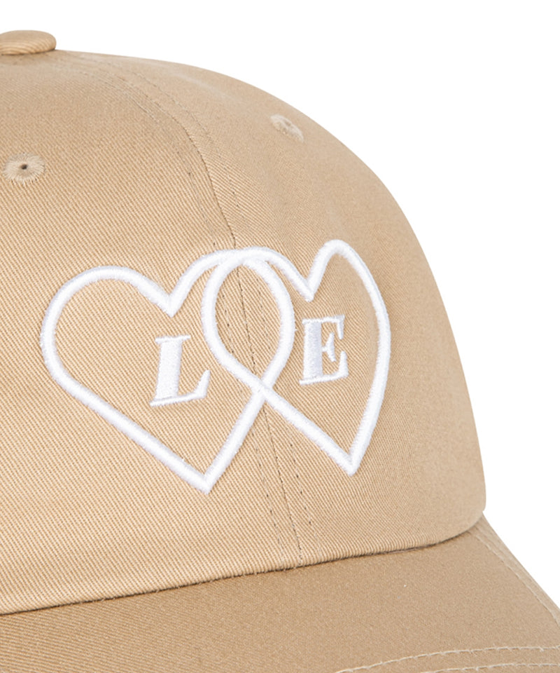 LE SONNET Two Hearts Logo Cap - White