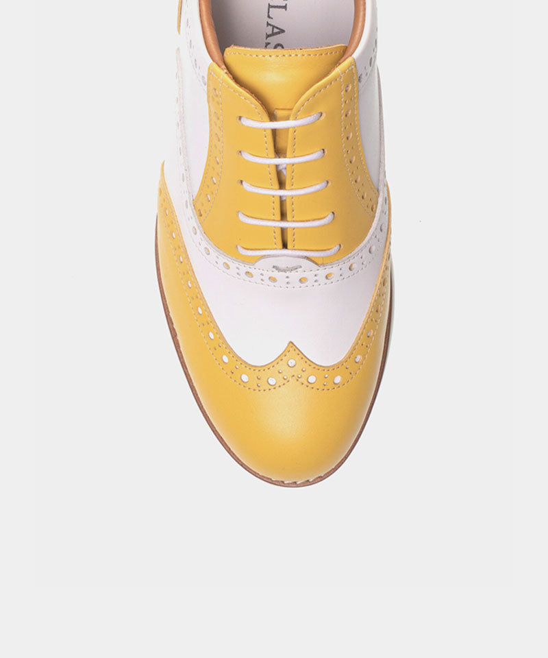 ALL CLASSIC Golf Noble Wingtip Classic Golf Shoes - Yellow