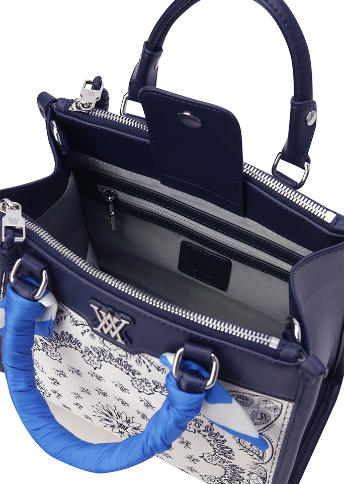Paisley Tote Bag - Navy