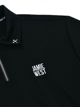 Jamie West Half Zip-up Jersey Collar Point P-Shirts - Black