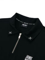 Jamie West Half Zip-up Jersey Collar Point P-Shirts - Black