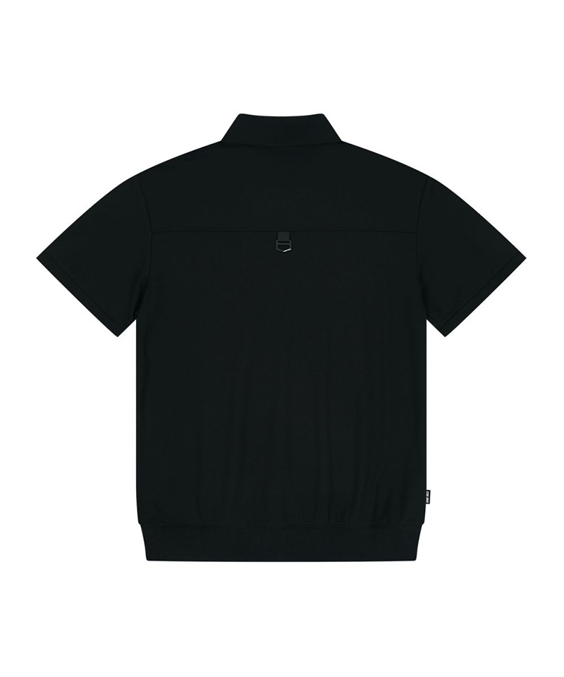Jamie West Half Zip-up Jersey Collar Point P-Shirts - Black