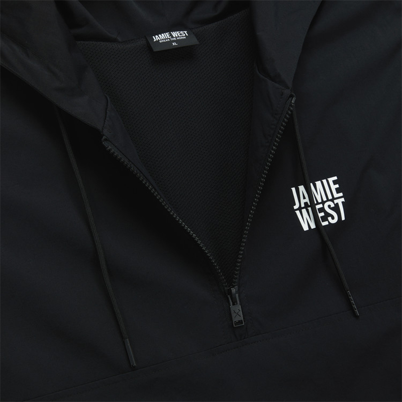 Jamie West Active Half Zip-up Hoodie Pullover - Black