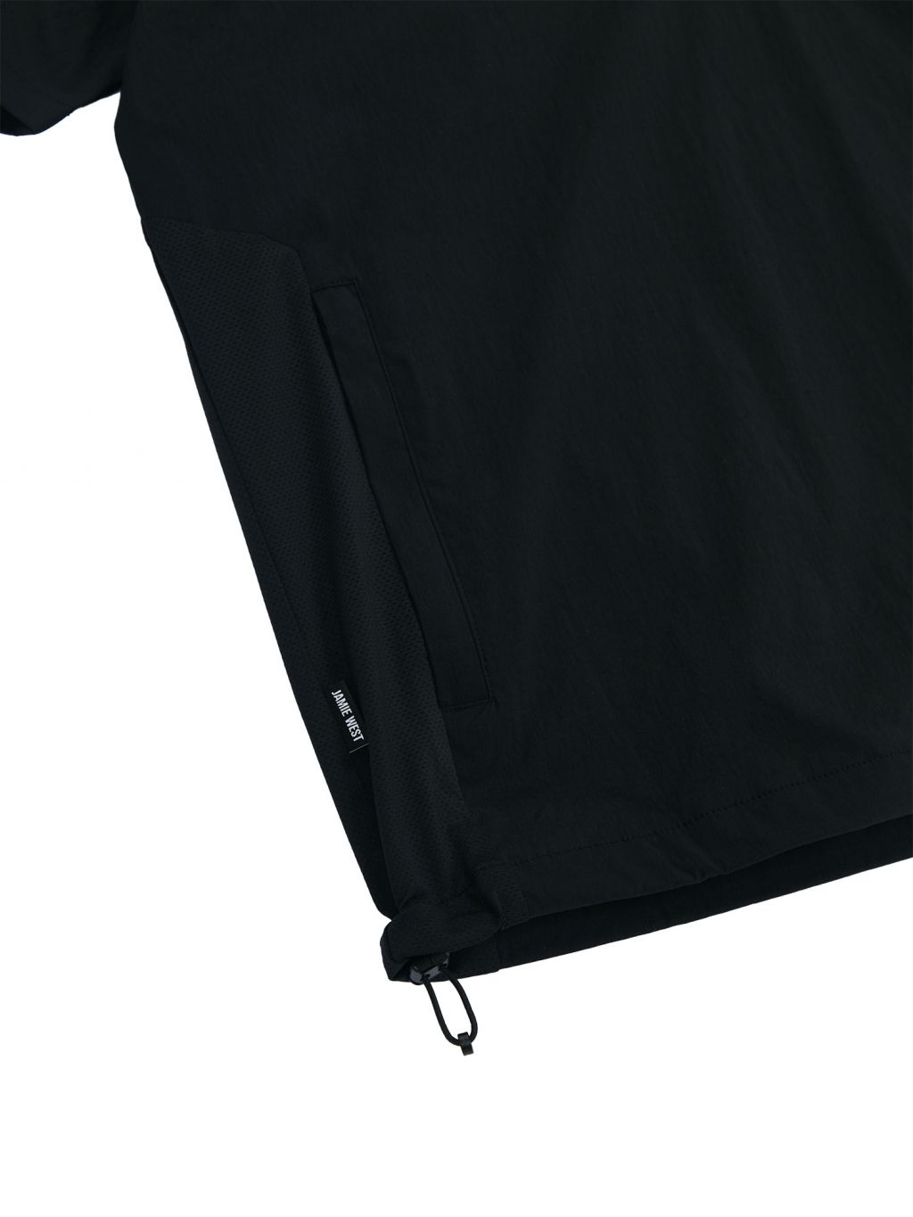 Jamie West Half Zip-up Ventilation Stand Collar P-Shirts - Black