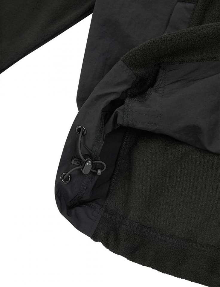 Jamie West Light Fleece Nylon Pocket Pullover - Black