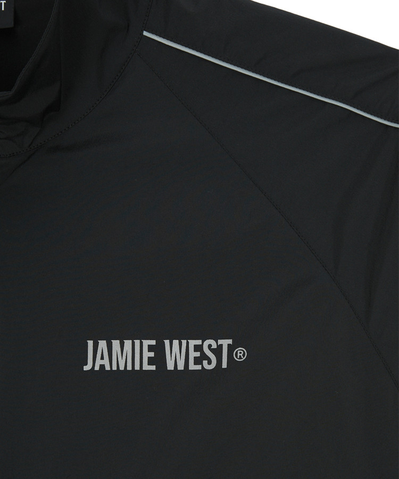 Jamie West No.9 High-Neck Packable Windbreaker - Black