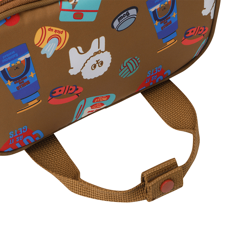 Lunch Cooler Bag Shoulder Strap Dog - Brown