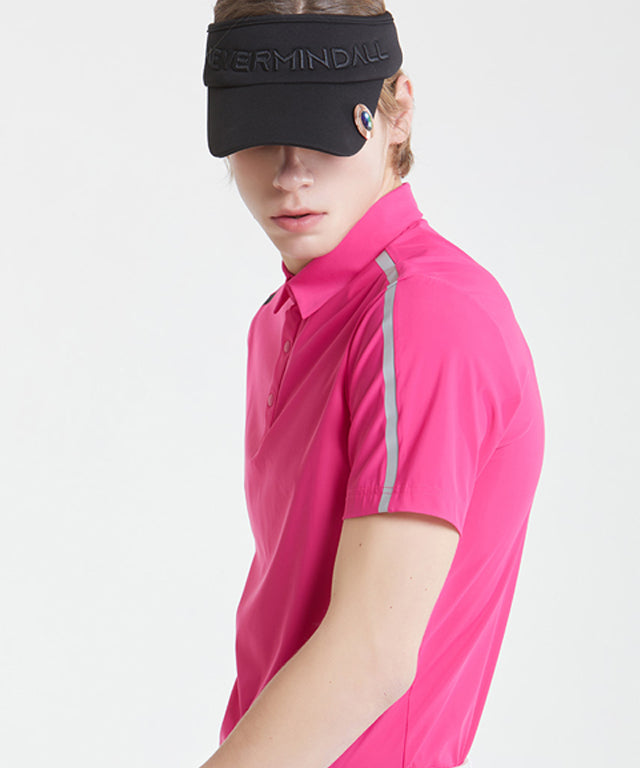 Euro Shoulder Collar T-Shirt - Pink