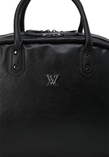 Uni Vintage Leather Boston Bag - Black